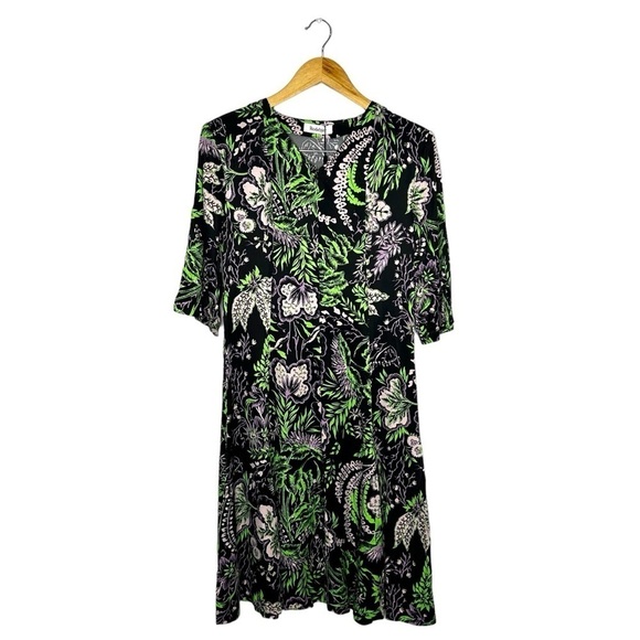 Rodebjer Kandy Vegetal Floral Print V-Neck Zipper Bodice Mini Dress Size Large - Picture 4 of 15